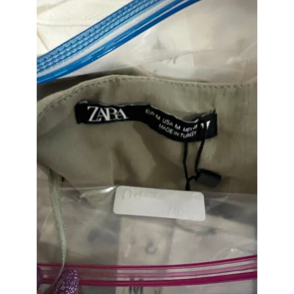 Zara army green twist front cutout mini dress size M chic baddie party bodycon - Picture 6 of 16